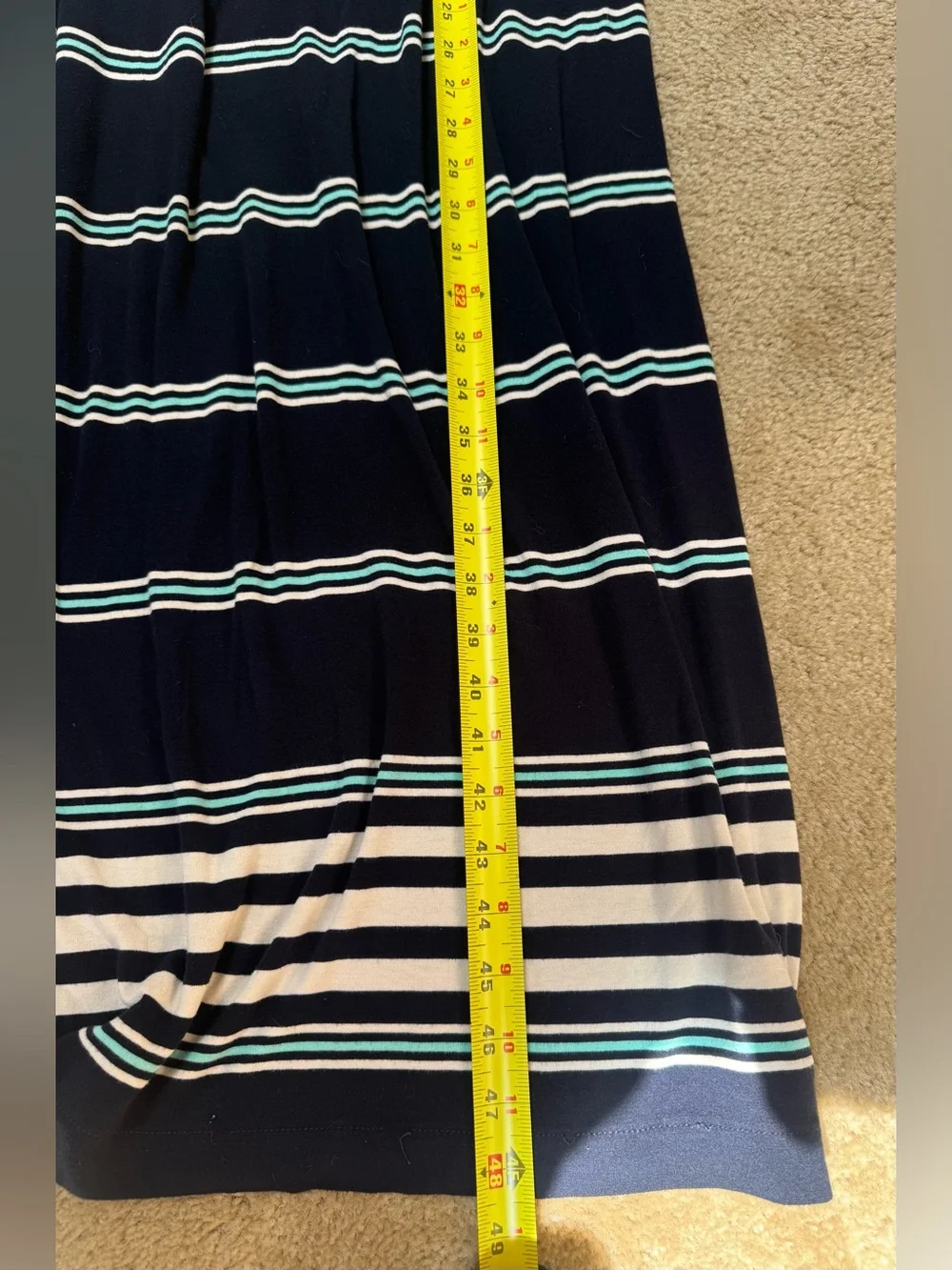 J. Crew Sz S Navy Strapless Striped Maxi Dress
